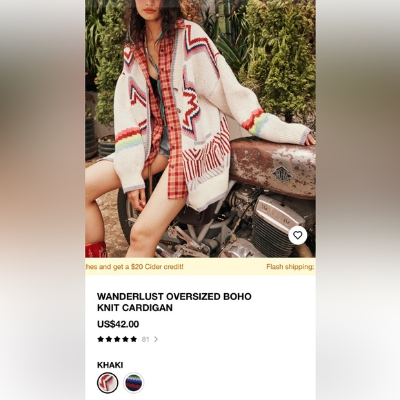 NWT CIDER Oversized Sweater - Picture 6 of 8